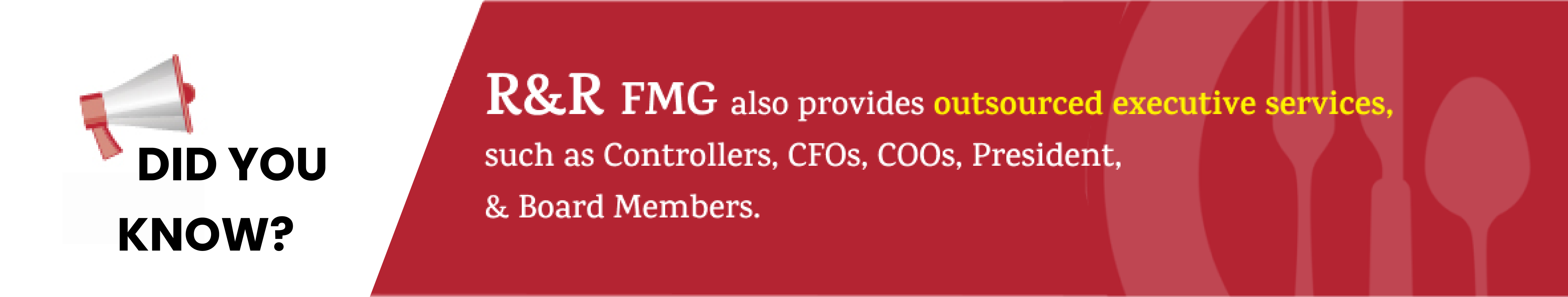 RRFMG Outsourced Executive Services.