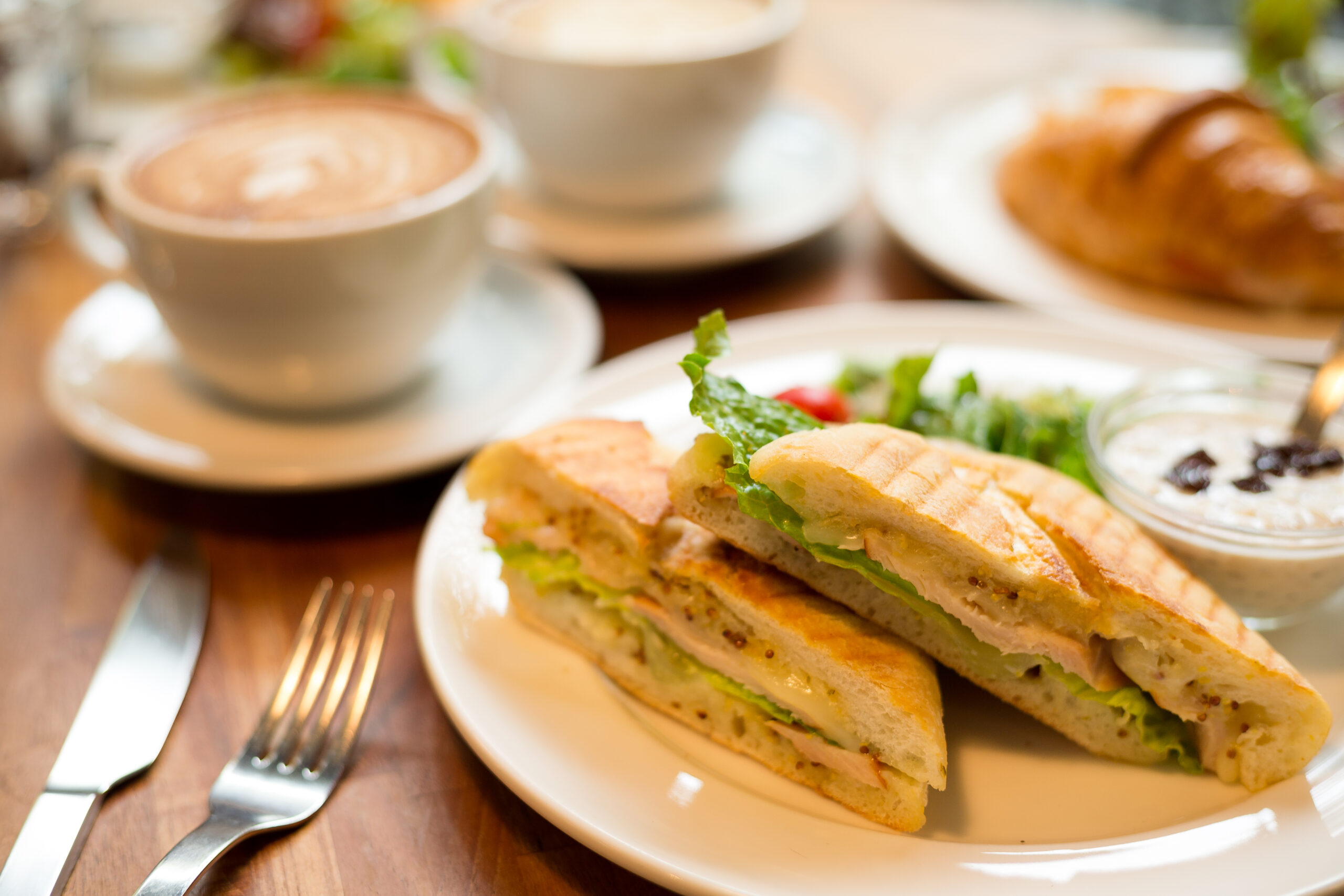 Morning breakfast in coffee shop